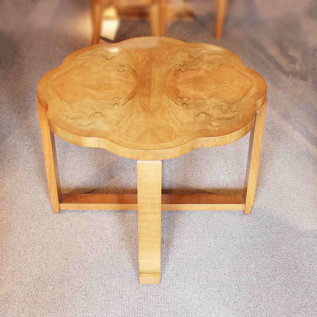 Art Deco nest of tables in burr walnut circa 1930 at Jeroen Markies