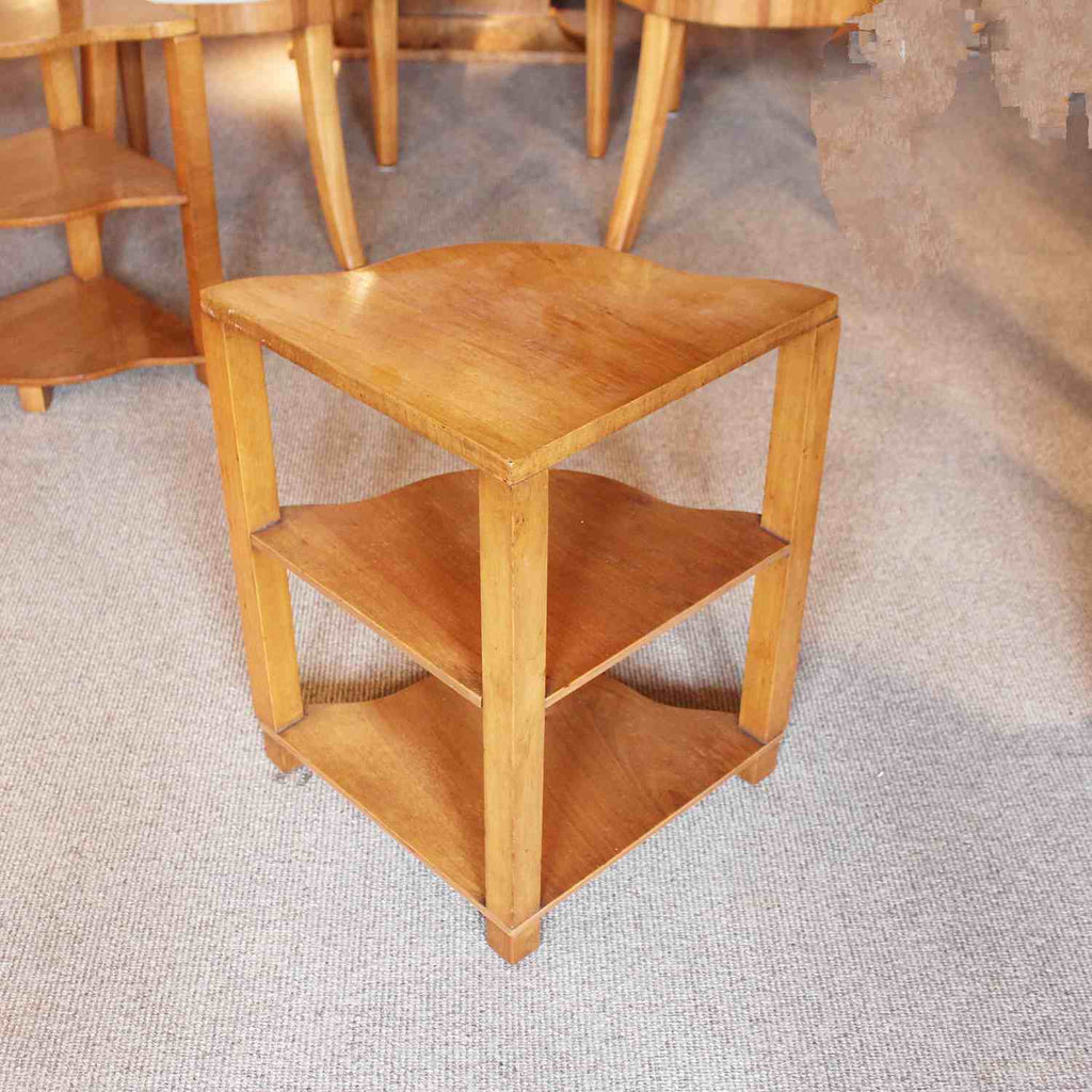 Art Deco nest of tables in burr walnut circa 1930 at Jeroen Markies