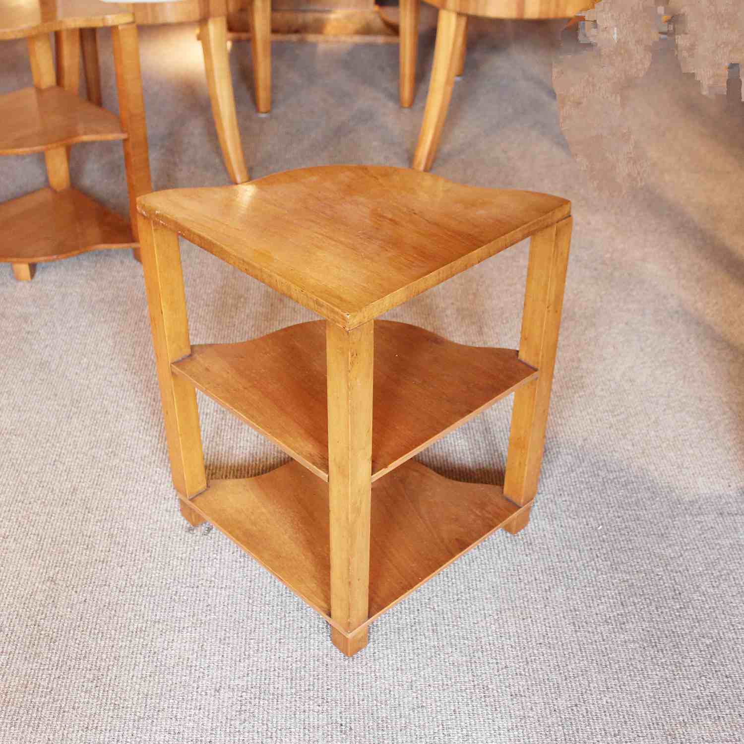 Art Deco nest of tables in burr walnut circa 1930 at Jeroen Markies