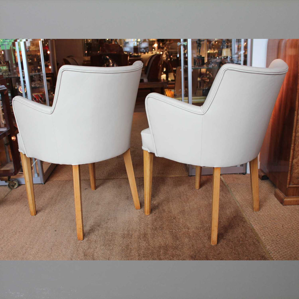 Art Deco side chairs upholstered in leather at Jeroen Markies 