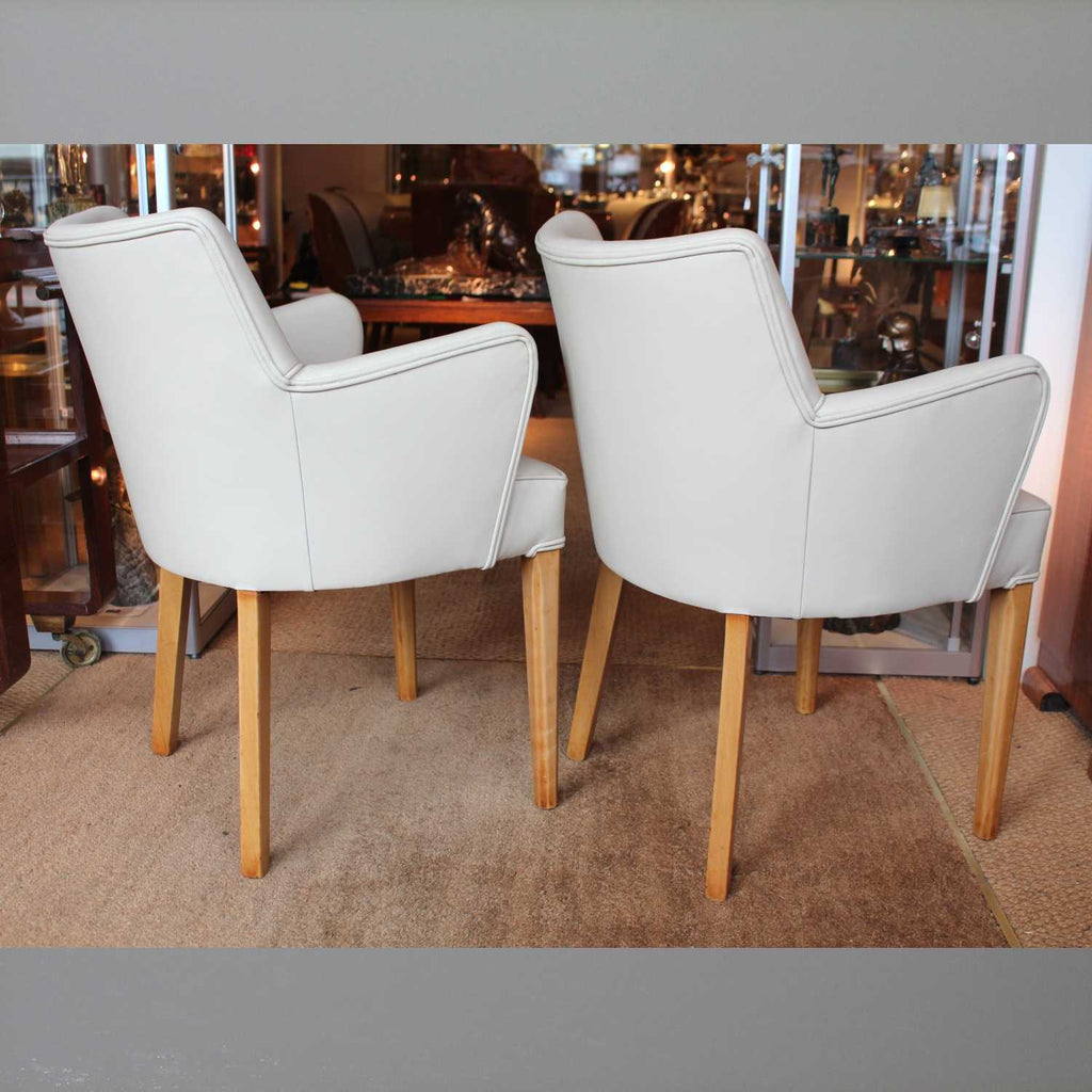 Art Deco side chairs upholstered in leather at Jeroen Markies 