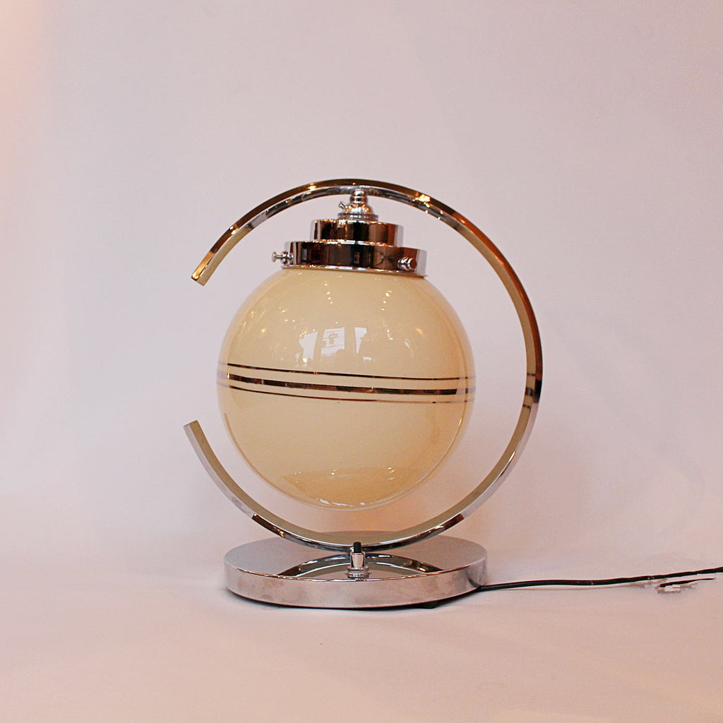 Art Deco table lamp with glass shade