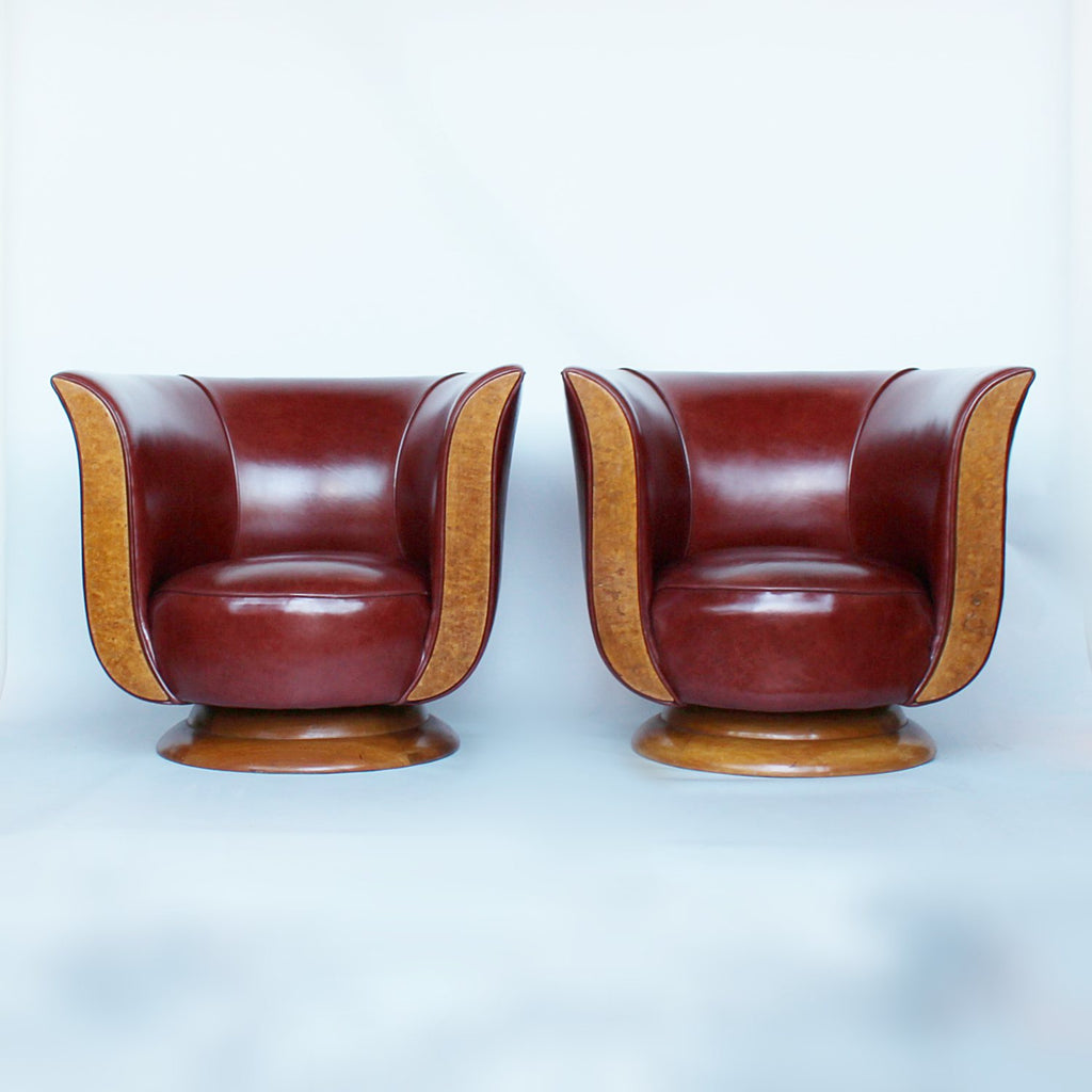 French Art Deco tulip chairs circa 1930