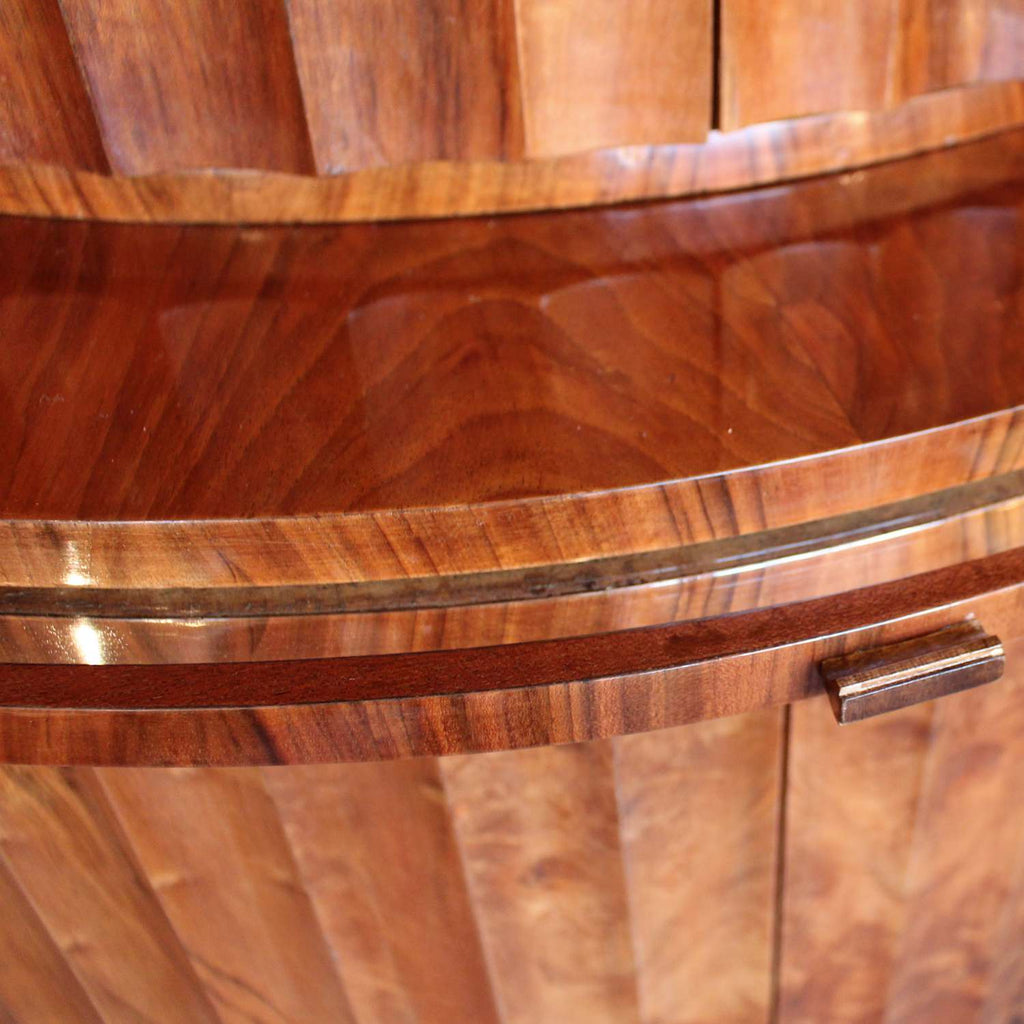 Art Deco demi-lune cocktail cabinet in walnut circa 1930