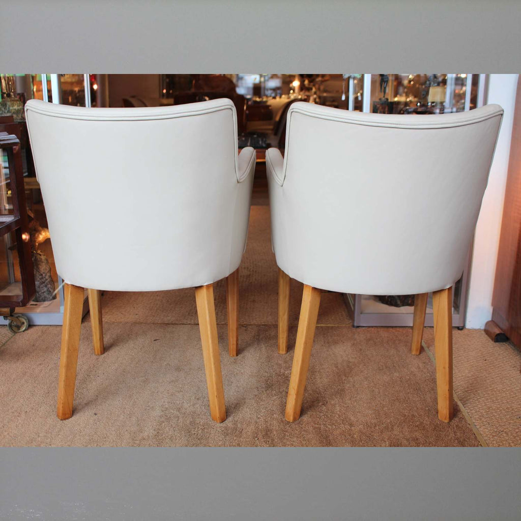 Art Deco side chairs upholstered in leather at Jeroen Markies 