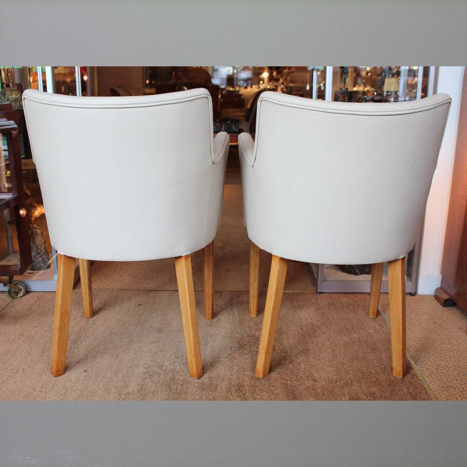 Art Deco side chairs upholstered in leather at Jeroen Markies 