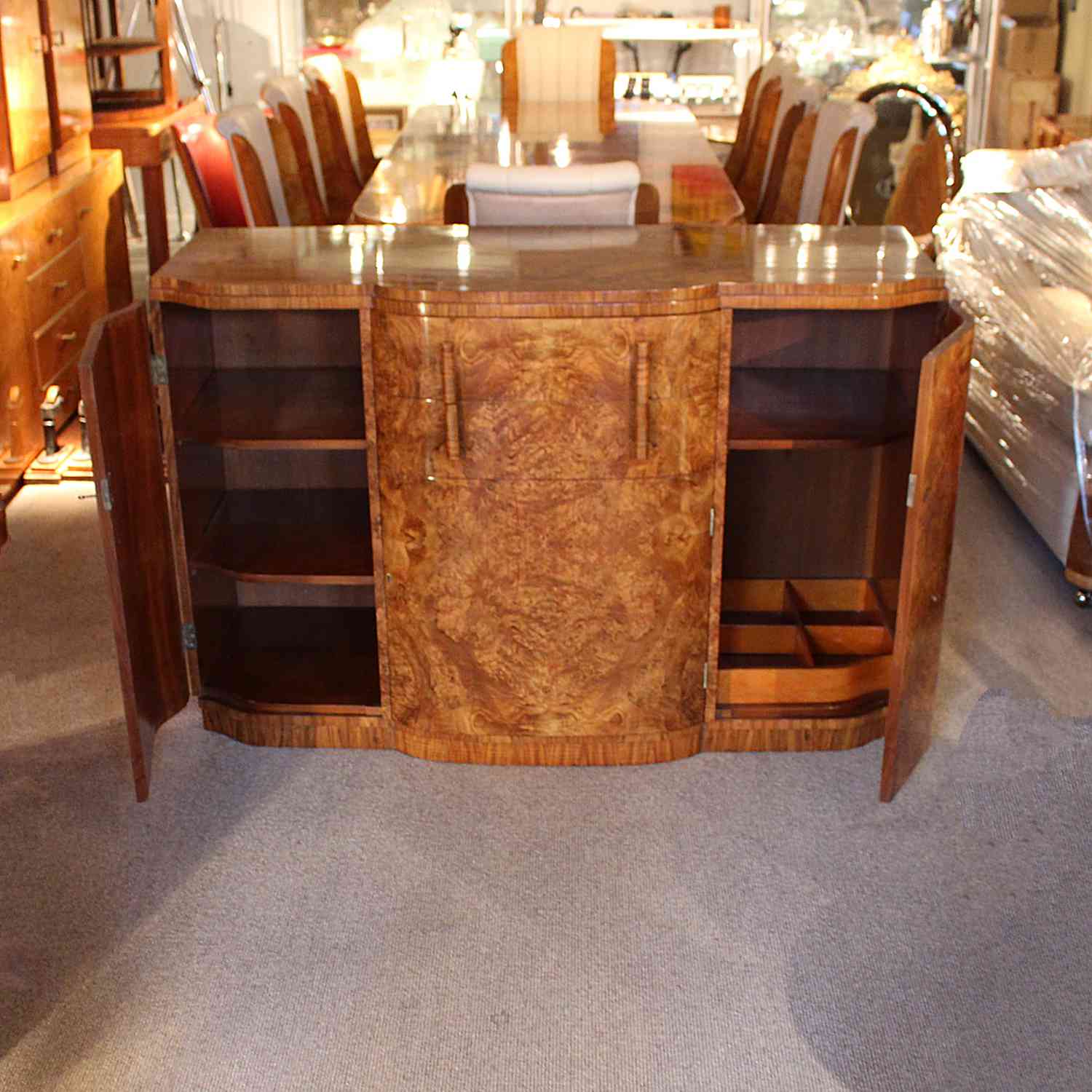 Art Deco sideboard in figured walnut circa 1930