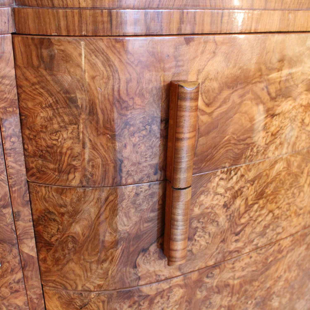 Art Deco sideboard in figured burr walnut circa 1930