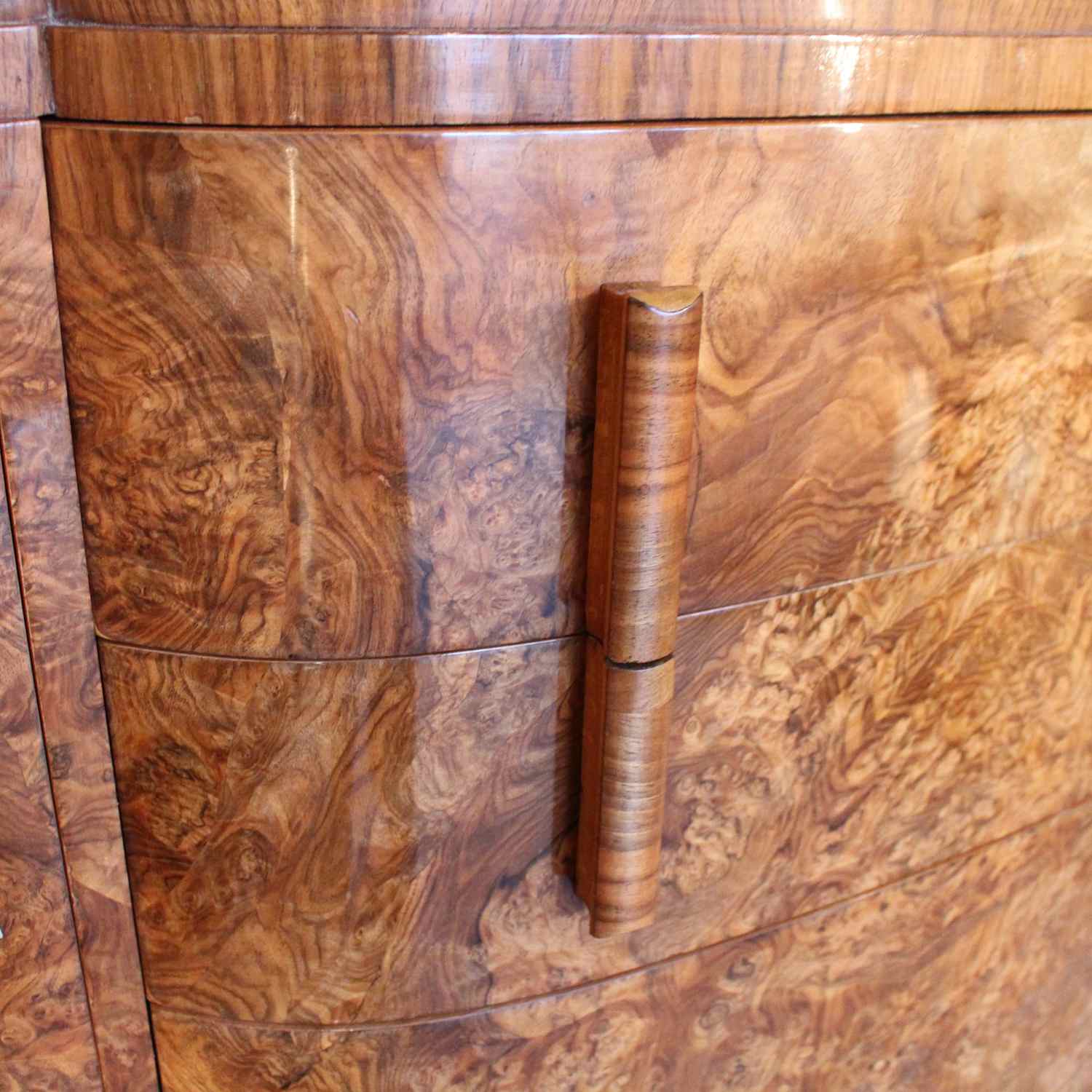Art Deco sideboard in figured burr walnut circa 1930