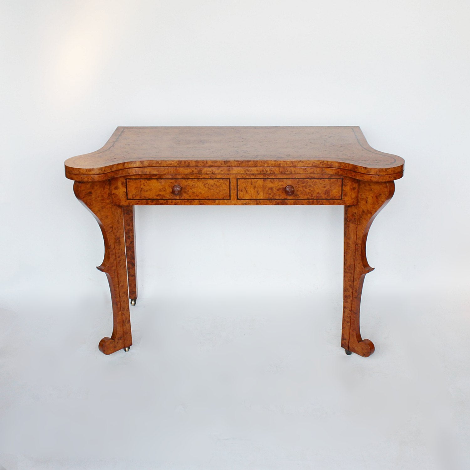 Regency card table in pollard oak at Jeroen Markies
