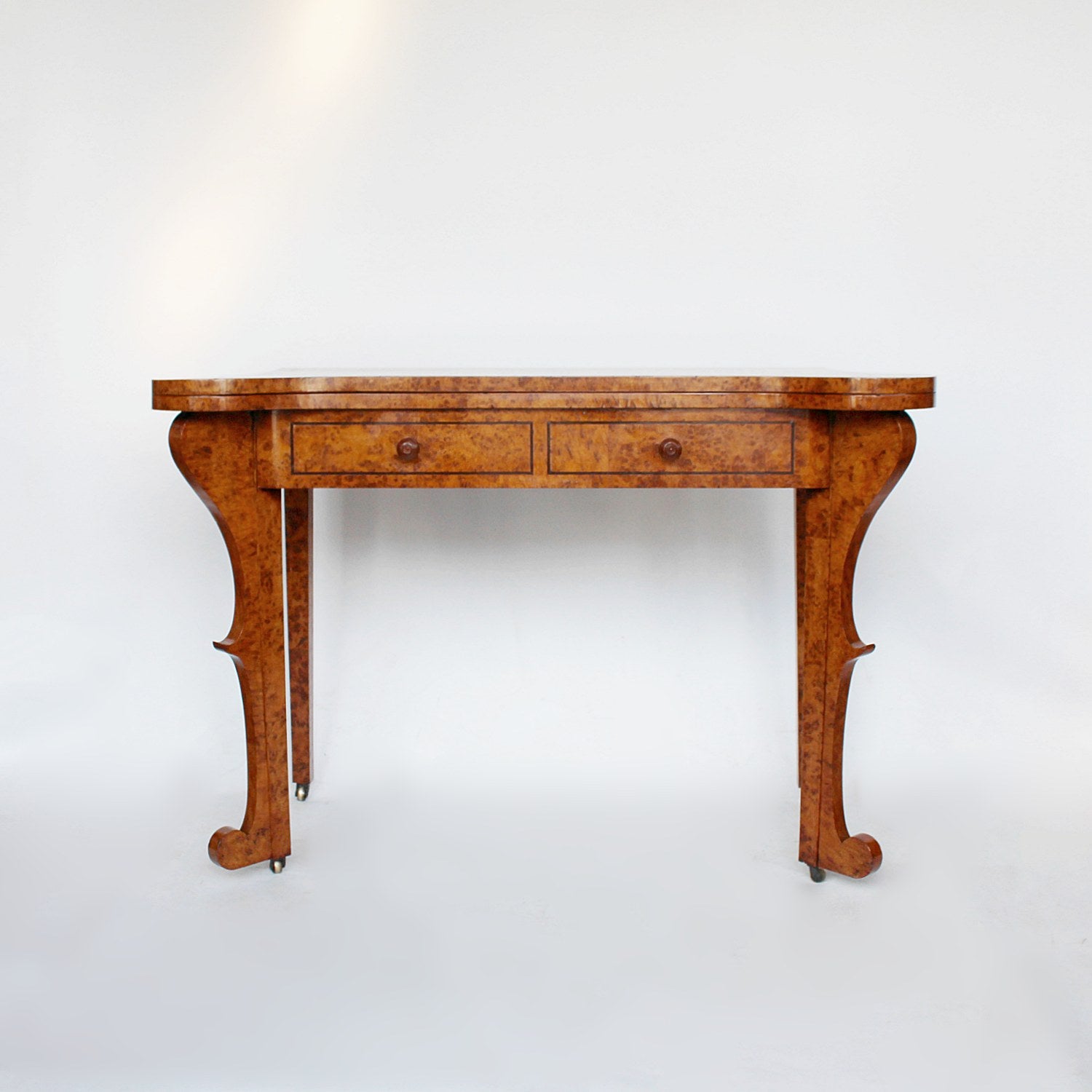 Regency card table in pollard oak at Jeroen Markies