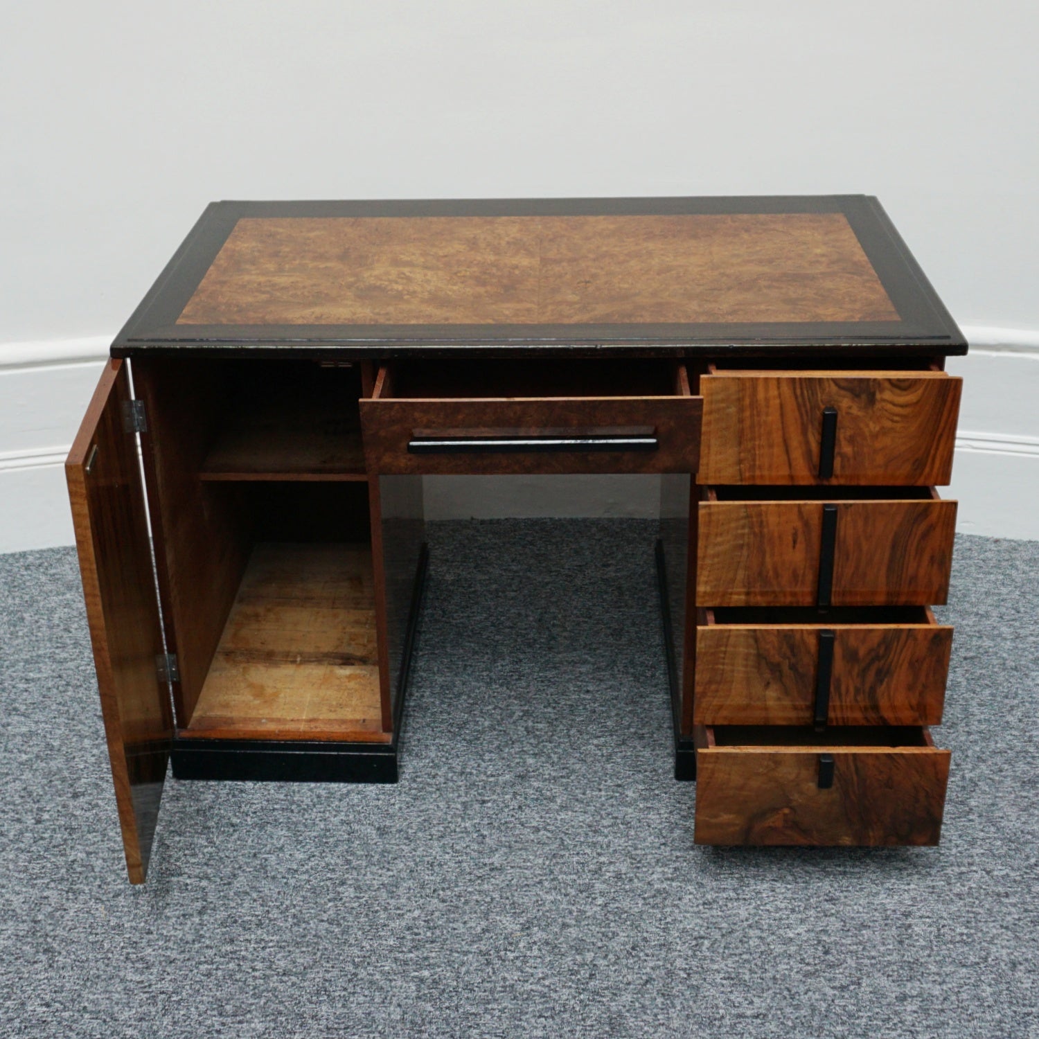 Art Deco Burr Walnut Writing Desk Circa 1930 - Jeroen Markies Art Deco 