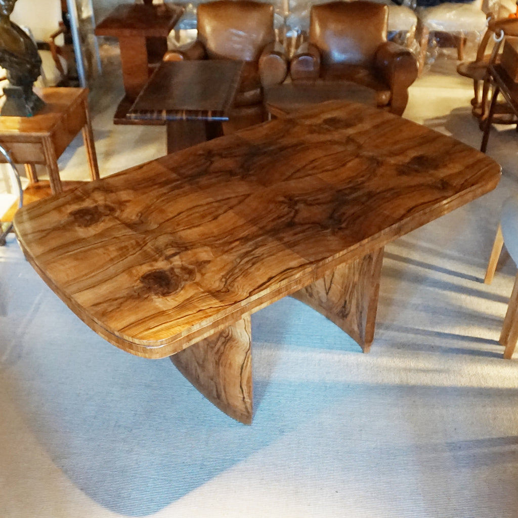 Art Deco Burr Walnut Extendable Dining Table - Jeroen Markies Art Deco