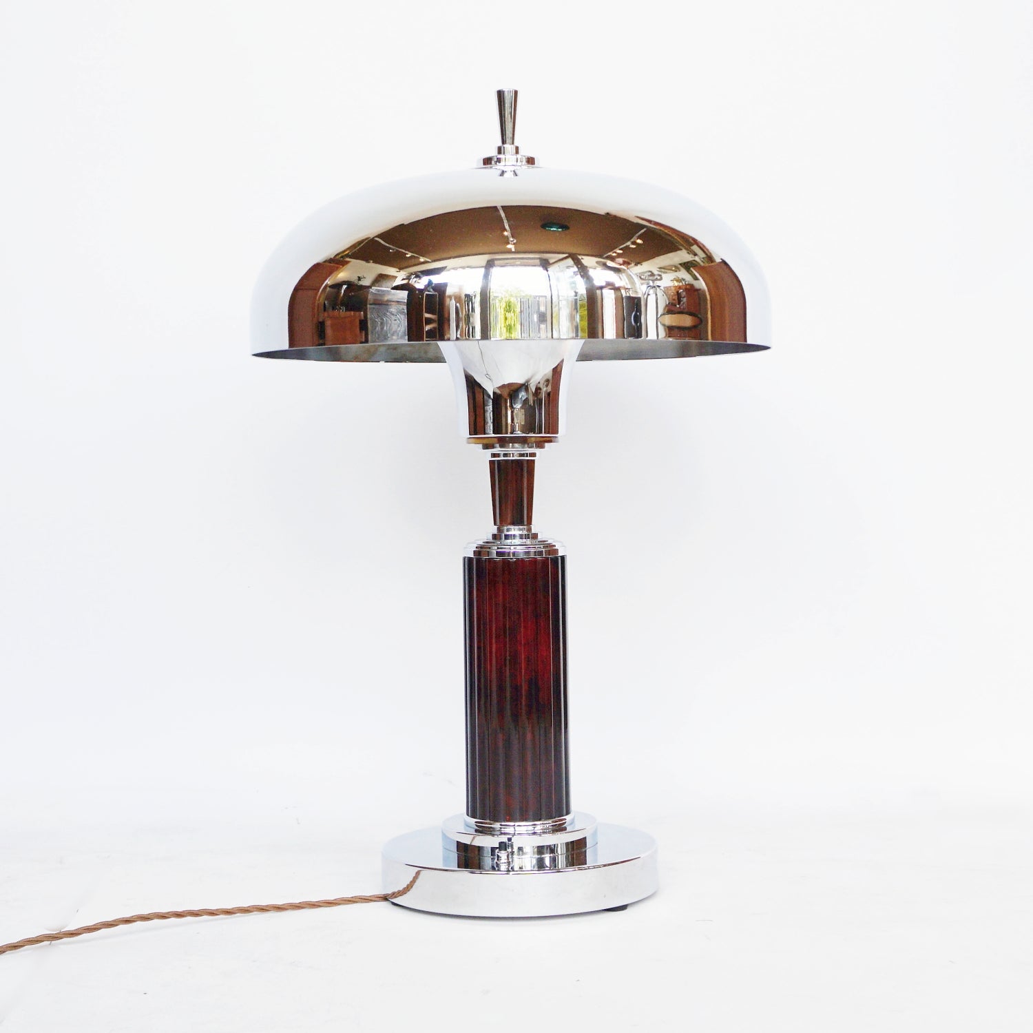 Art Deco Dome Lamp Bakelite and Chromed Metal Jeroen Markies Art Deco 