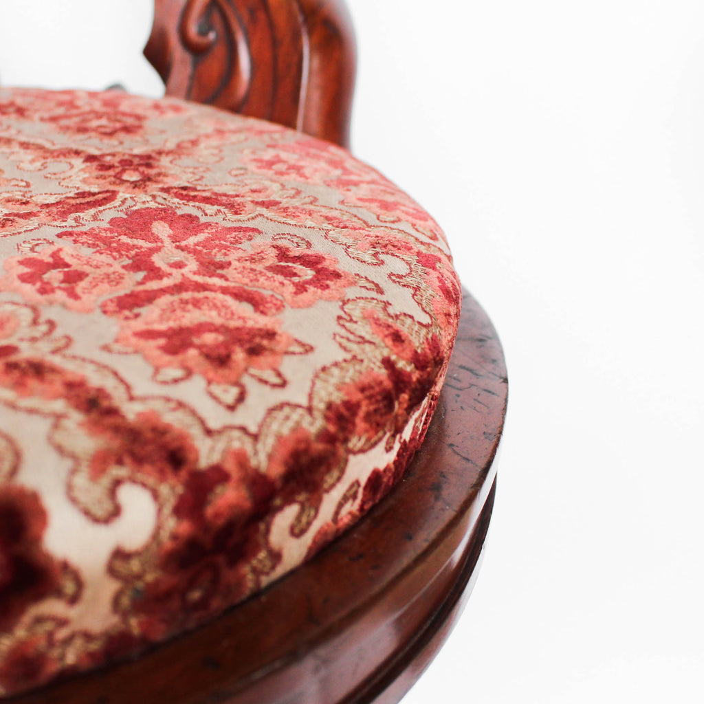 A solid, carved, walnut bar chair from HMHS Britannic, sister ship to the Titanic at Jeroen Markies.