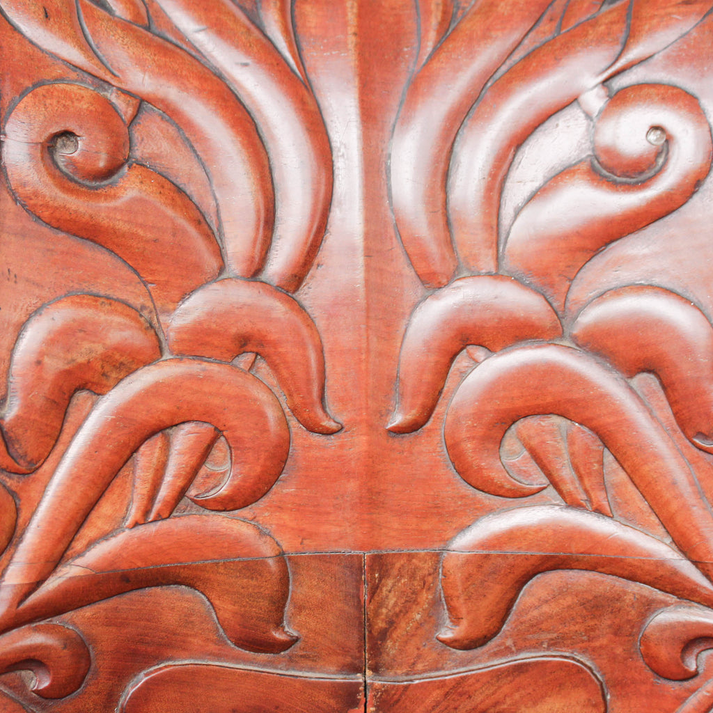 A solid, carved, walnut bar chair from HMHS Britannic, sister ship to the Titanic at Jeroen Markies.