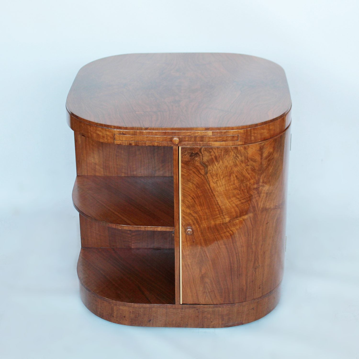 Heal's Art Deco library drinks table in walnut at Jeroen Markies