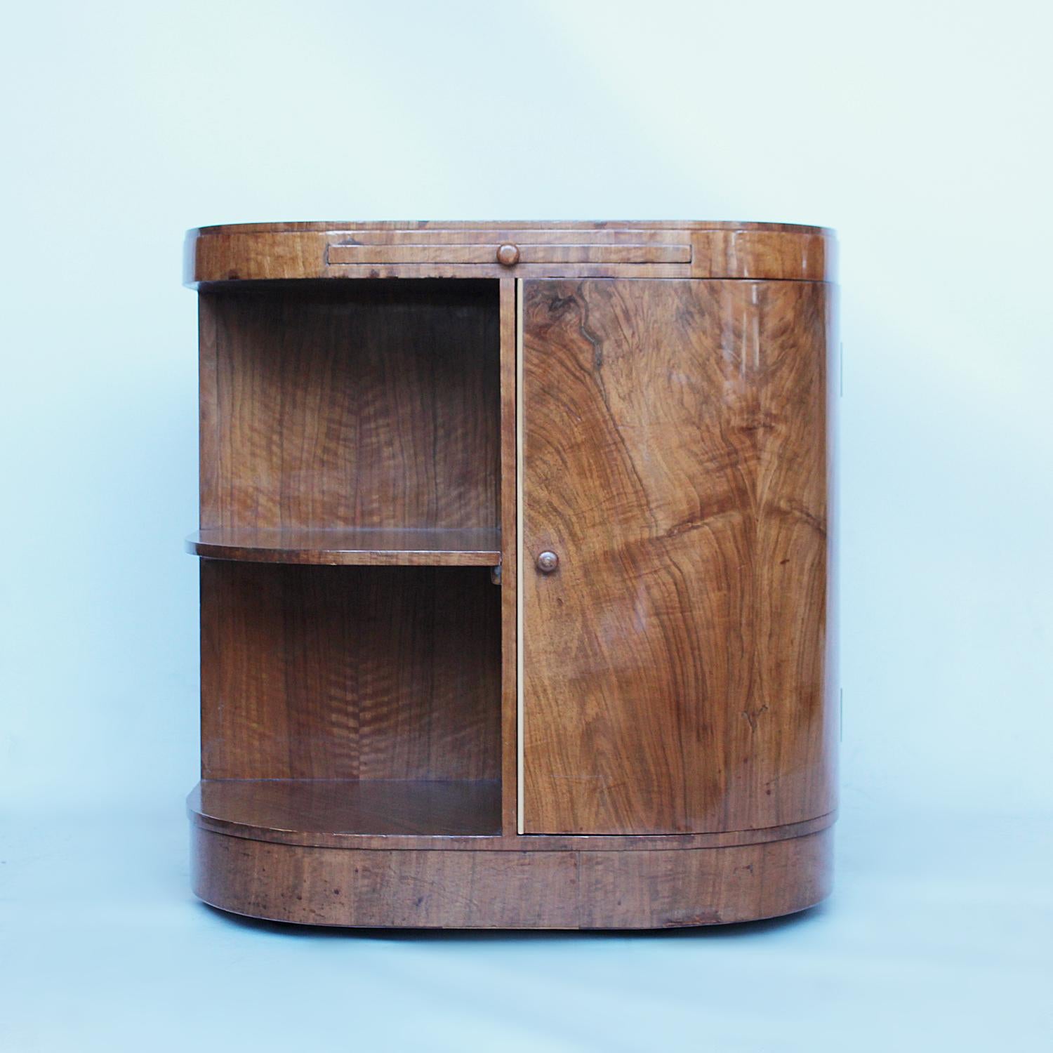 Heal's Art Deco library drinks table in walnut at Jeroen Markies