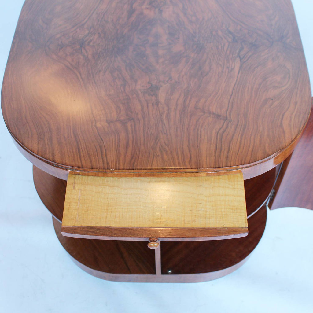 Heal's Art Deco library drinks table in walnut at Jeroen Markies