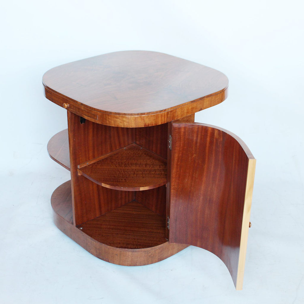 Heal's Art Deco library drinks table in walnut at Jeroen Markies