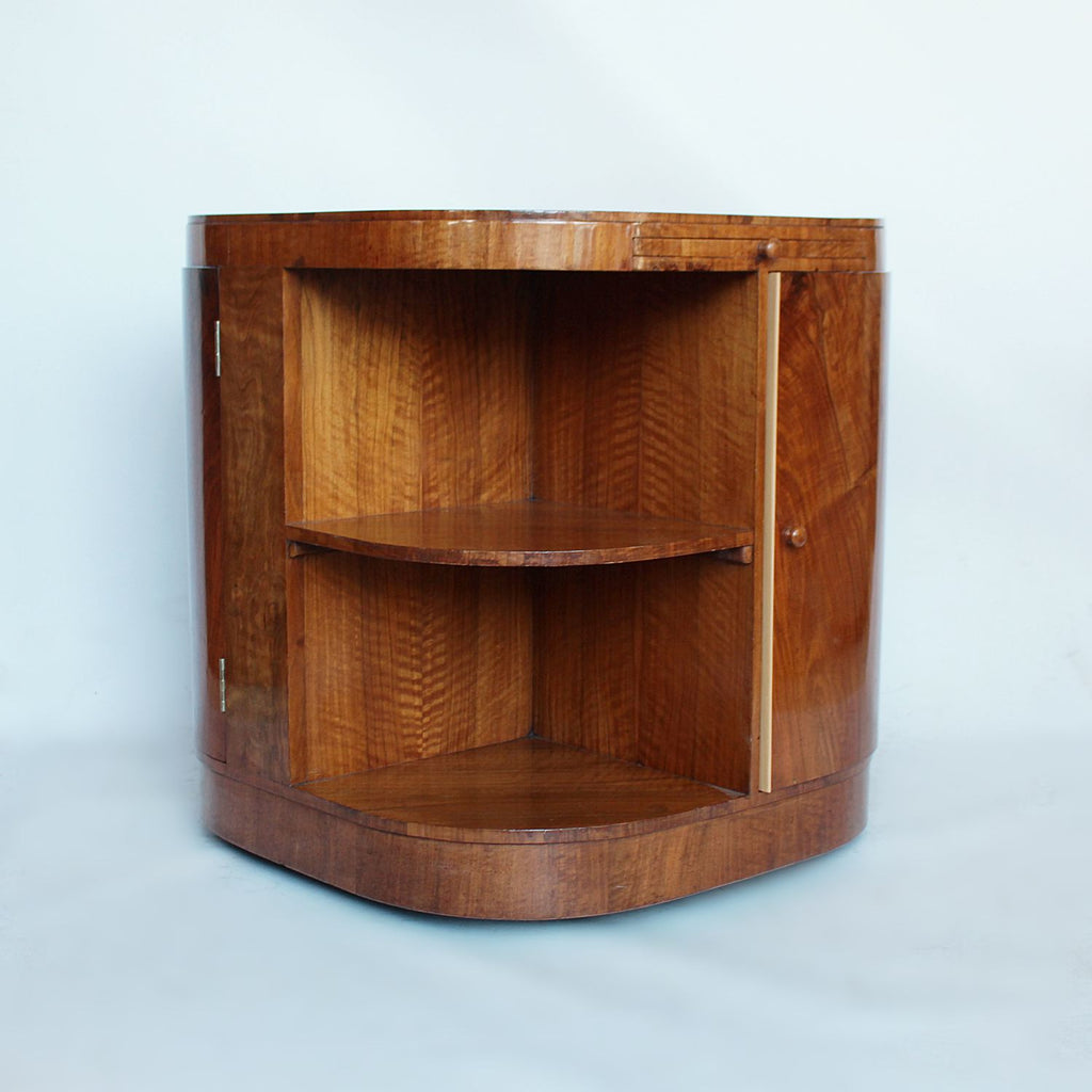 Heal's Art Deco library drinks table in walnut at Jeroen Markies