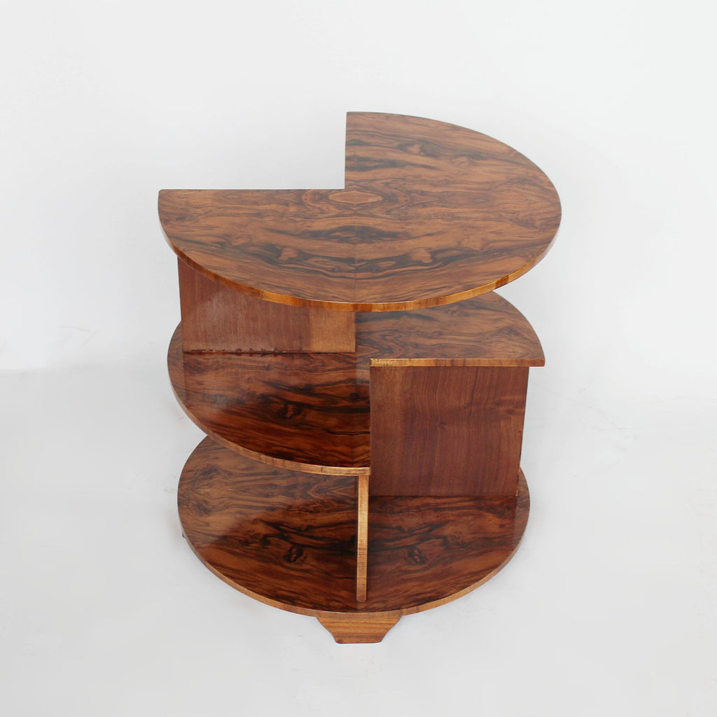 Art Deco library side table in figured walnut circa 1930