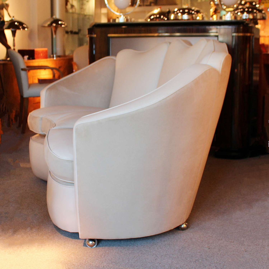 Art Deco Maurice Adams sofa with curved sides