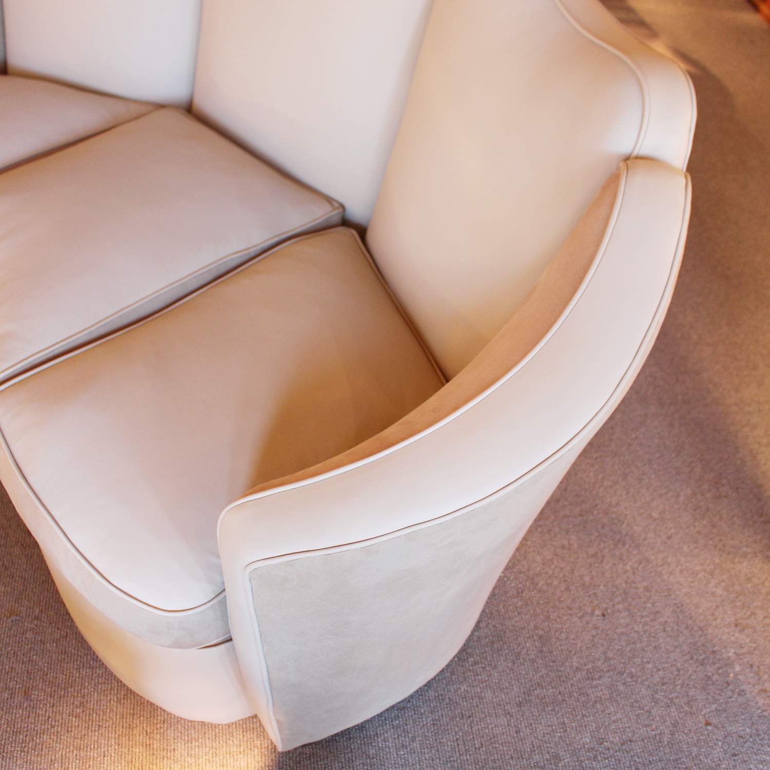 Art Deco Maurice Adams sofa with curved sides