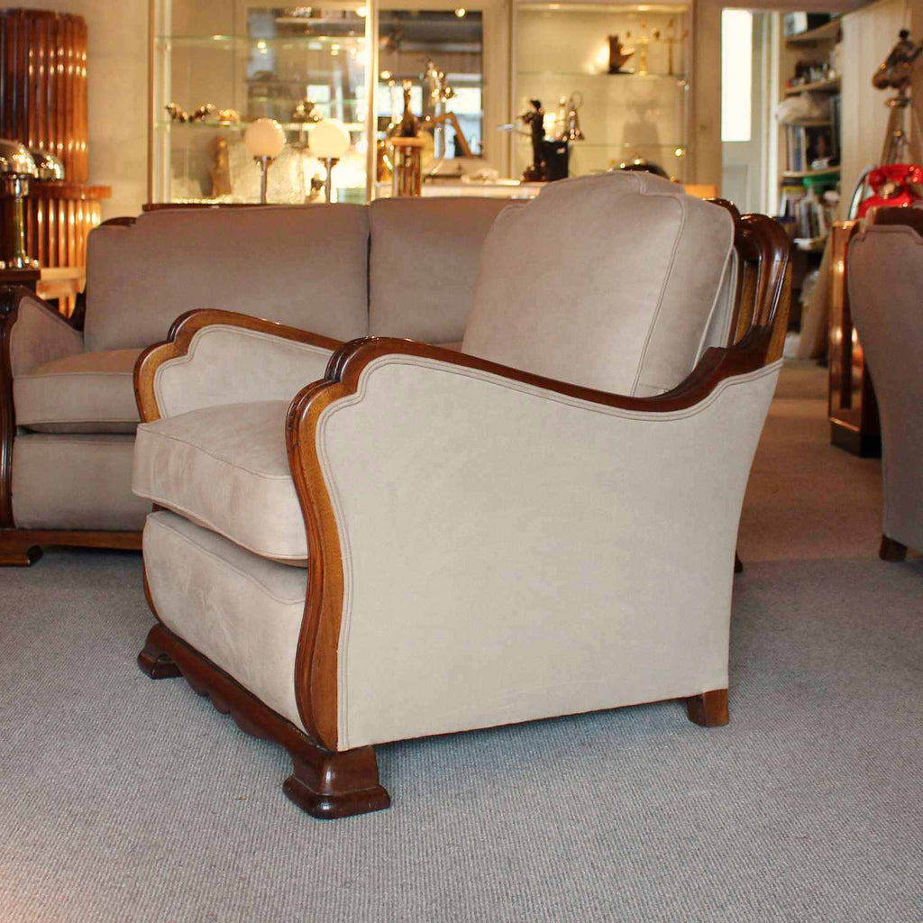 Art Deco three piece suite sofa and armchairs circa 1925 at Jeroen Markies