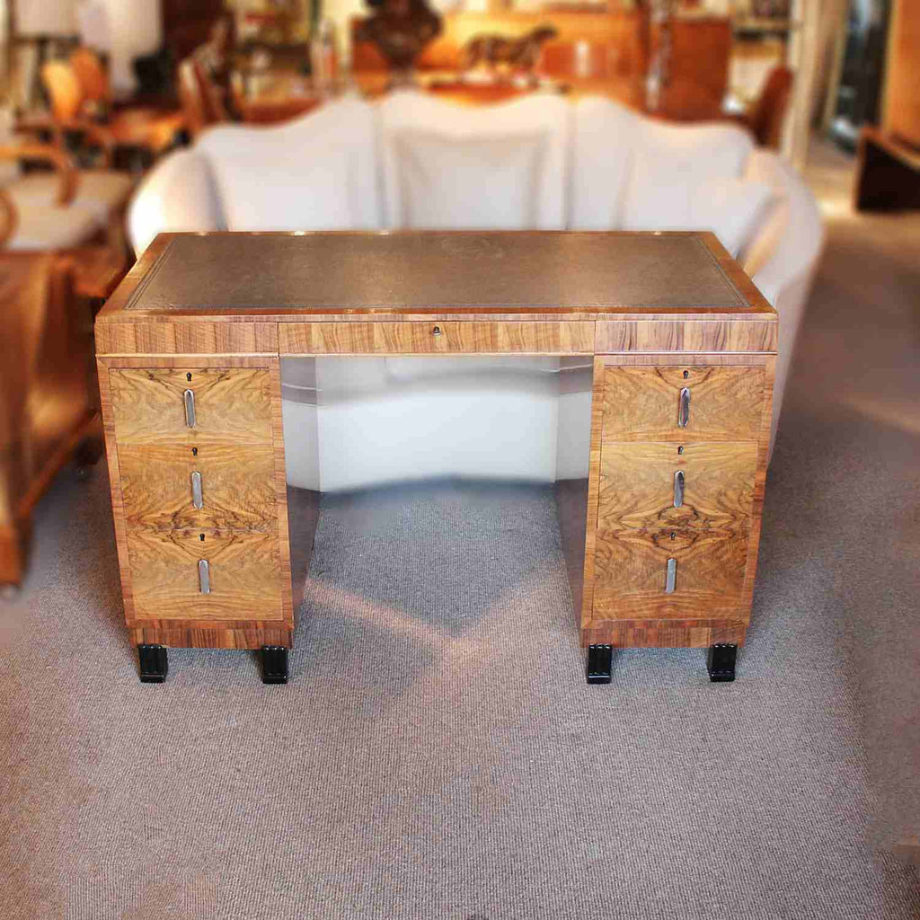 Waring & Gillow Art Deco leather topped desk
