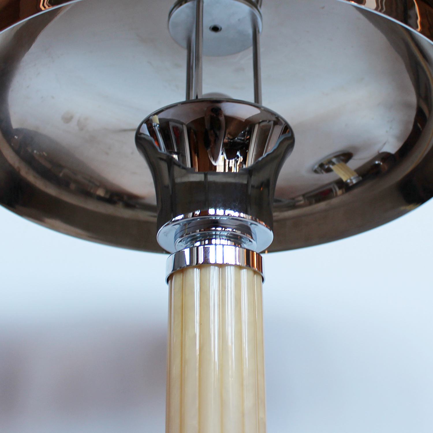 Art Deco dome bakelite and metal table lamps