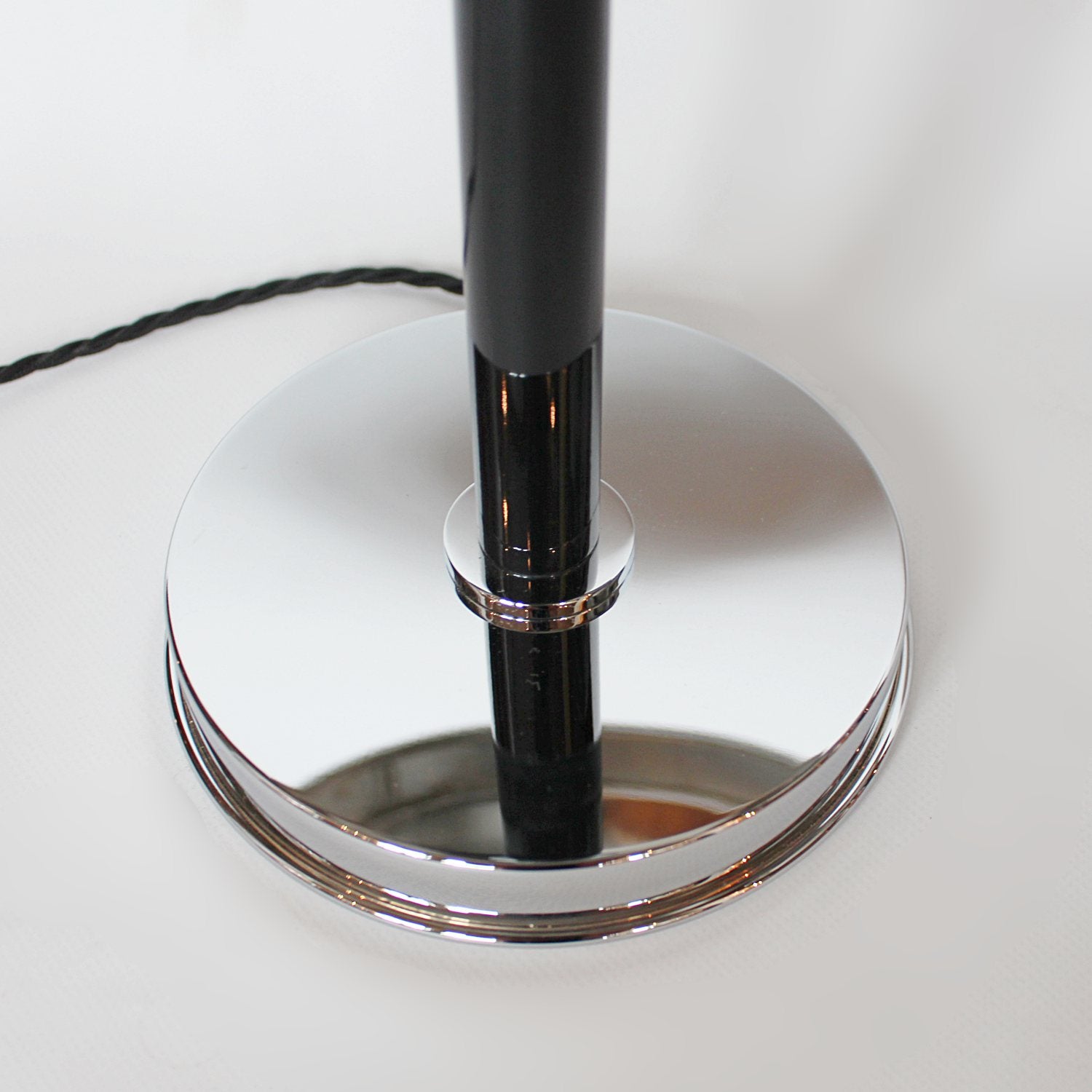 Art Deco dome lamps with black stem at Jeroen Markies 