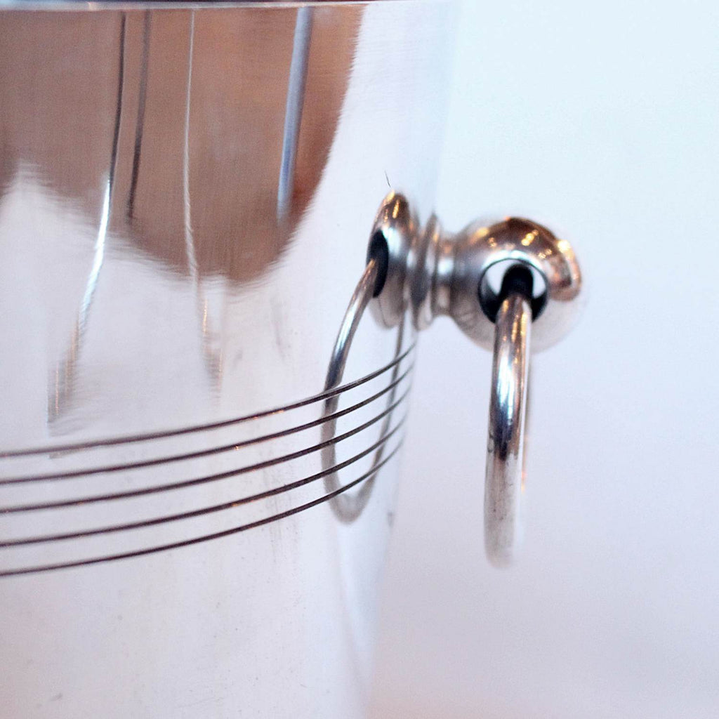 Art Deco silver plated champagne bucket on stand at Jeroen Markies