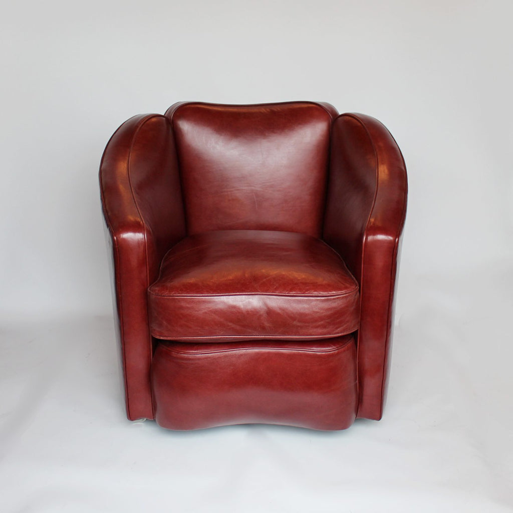 Art Deco leather armchairs