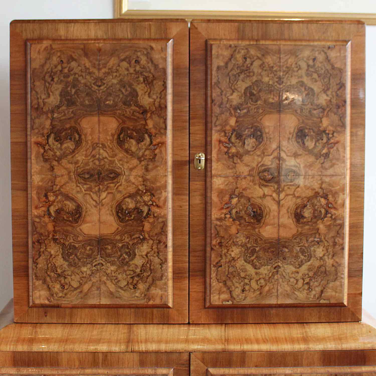 Art Deco cocktail cabinet with burr walnut panels circa 1930