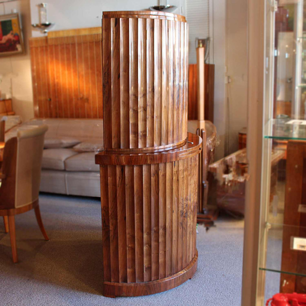 Art Deco demi-lune cocktail cabinet in walnut circa 1930
