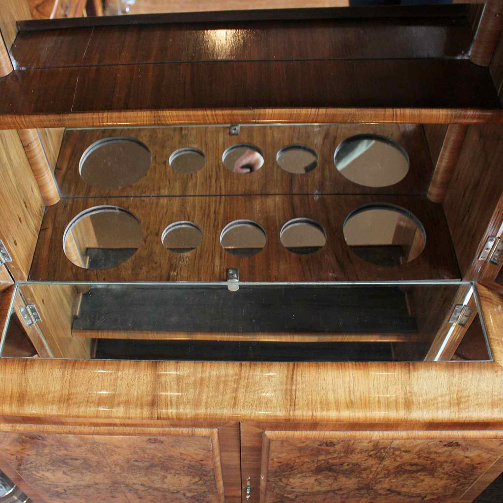 Art Deco cocktail cabinet with burr walnut panels circa 1930