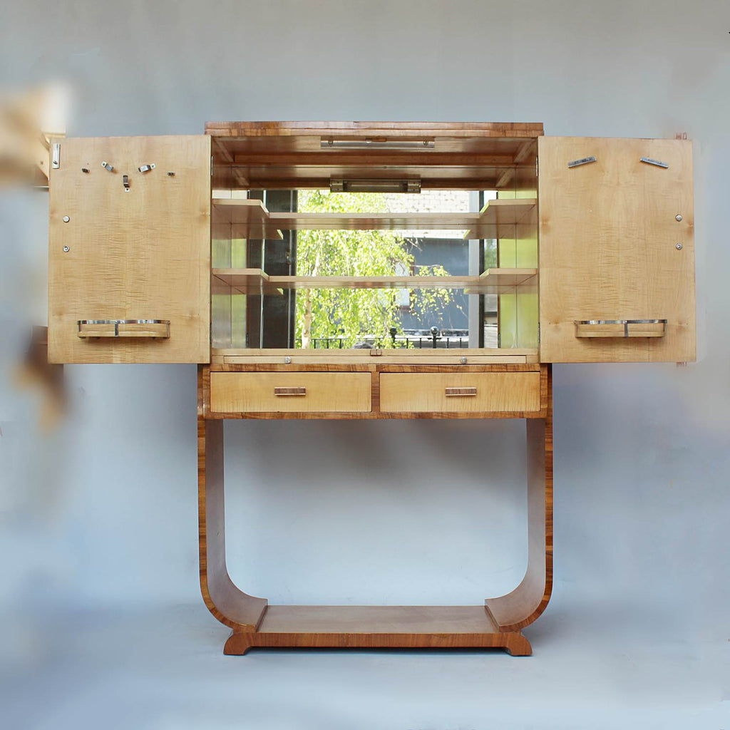 Art Deco cocktail Cabinet bar with u-shaped base at Jeroen Markies