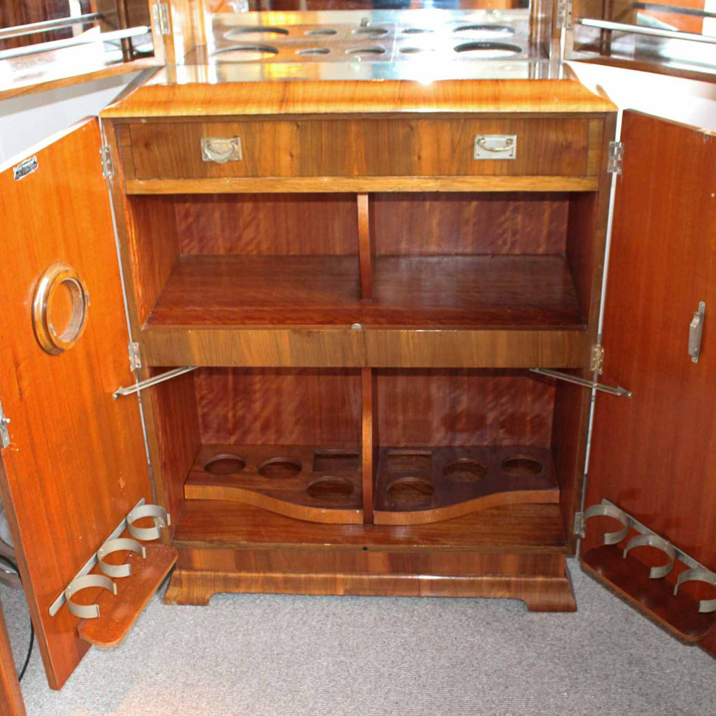 Art Deco cocktail cabinet with burr walnut panels circa 1930