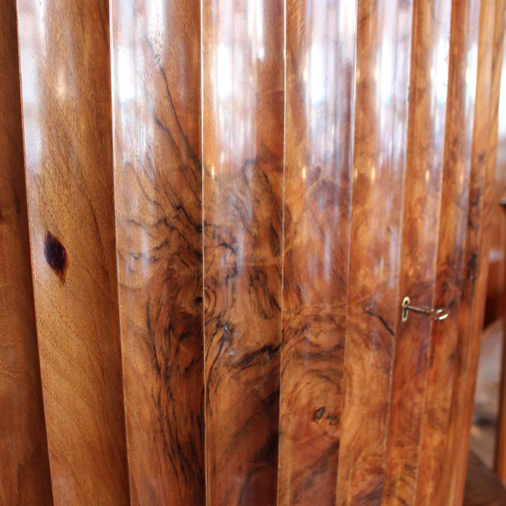 Art Deco demi-lune cocktail cabinet in walnut circa 1930
