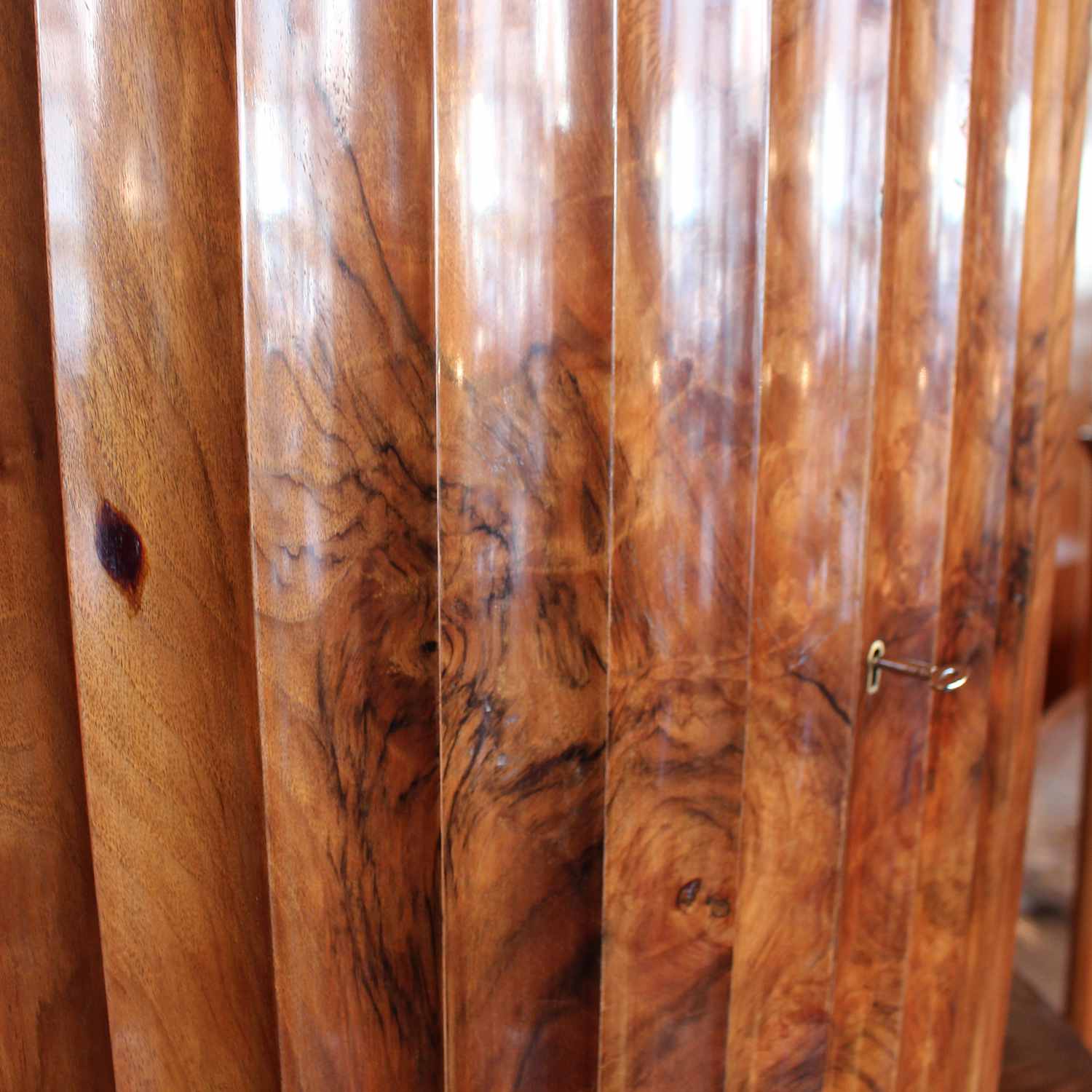 Art Deco demi-lune cocktail cabinet in walnut circa 1930