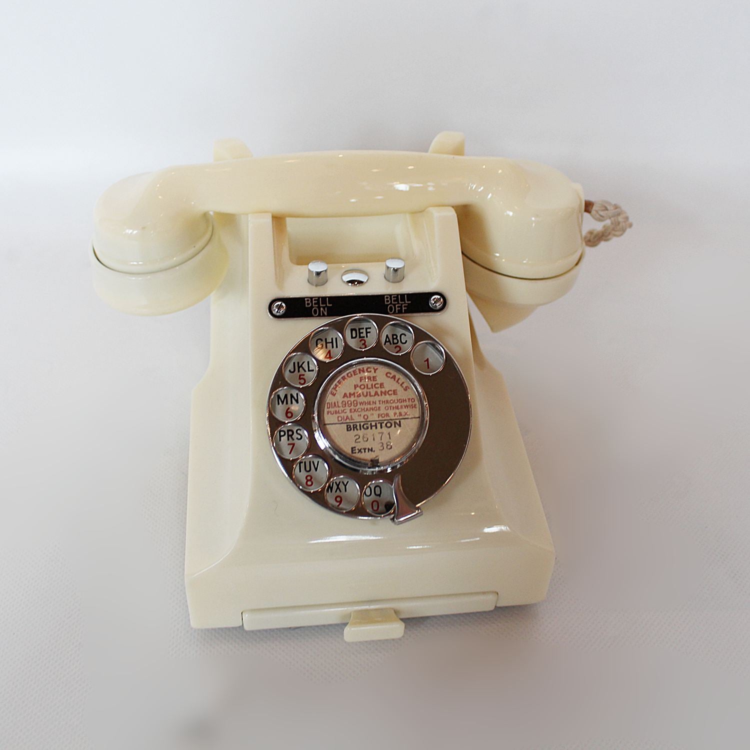 GPO bakelite 1950s telephone in cream at Jeroen Markies