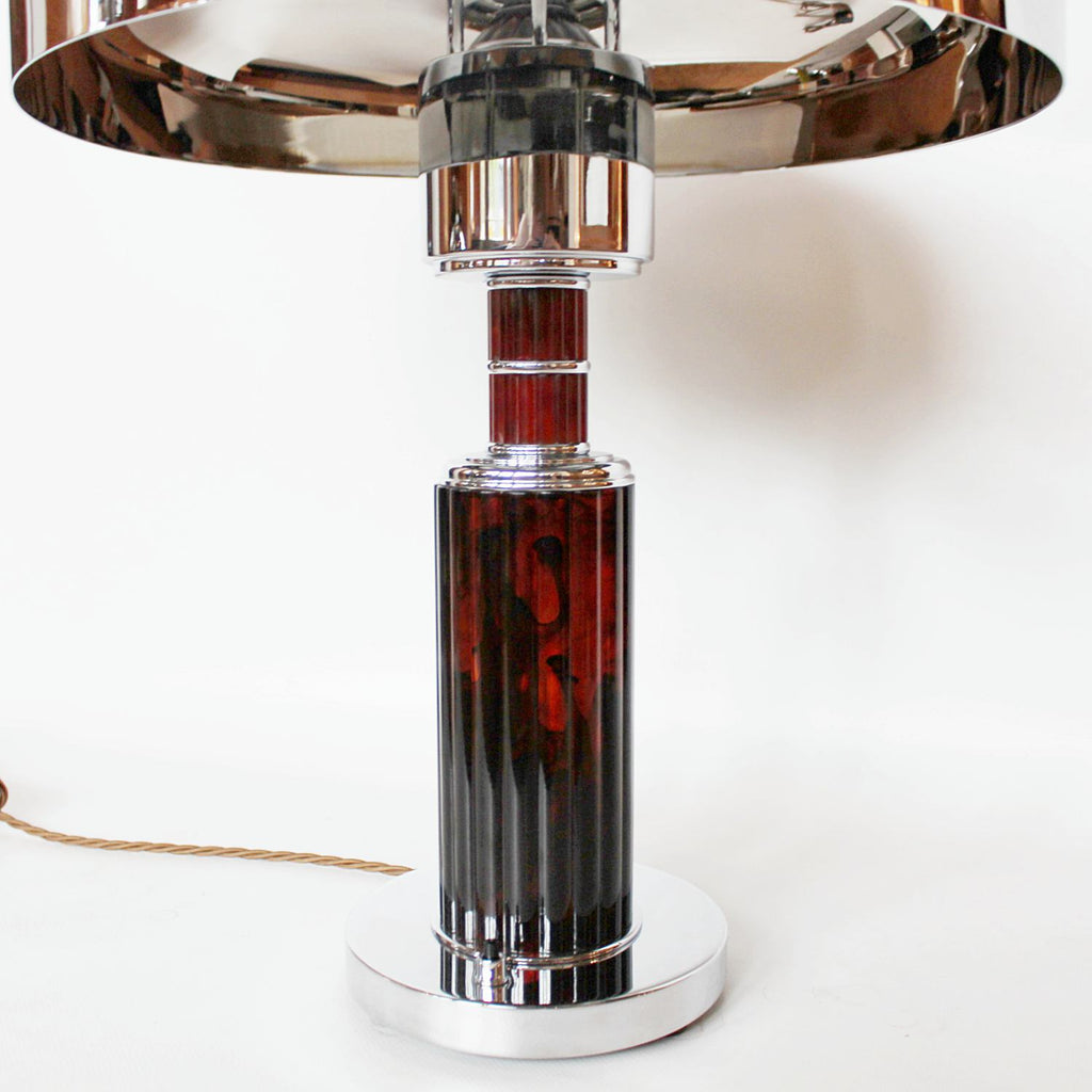 Art Deco lamp in bakelite and chromed metal at Jeroen Markies