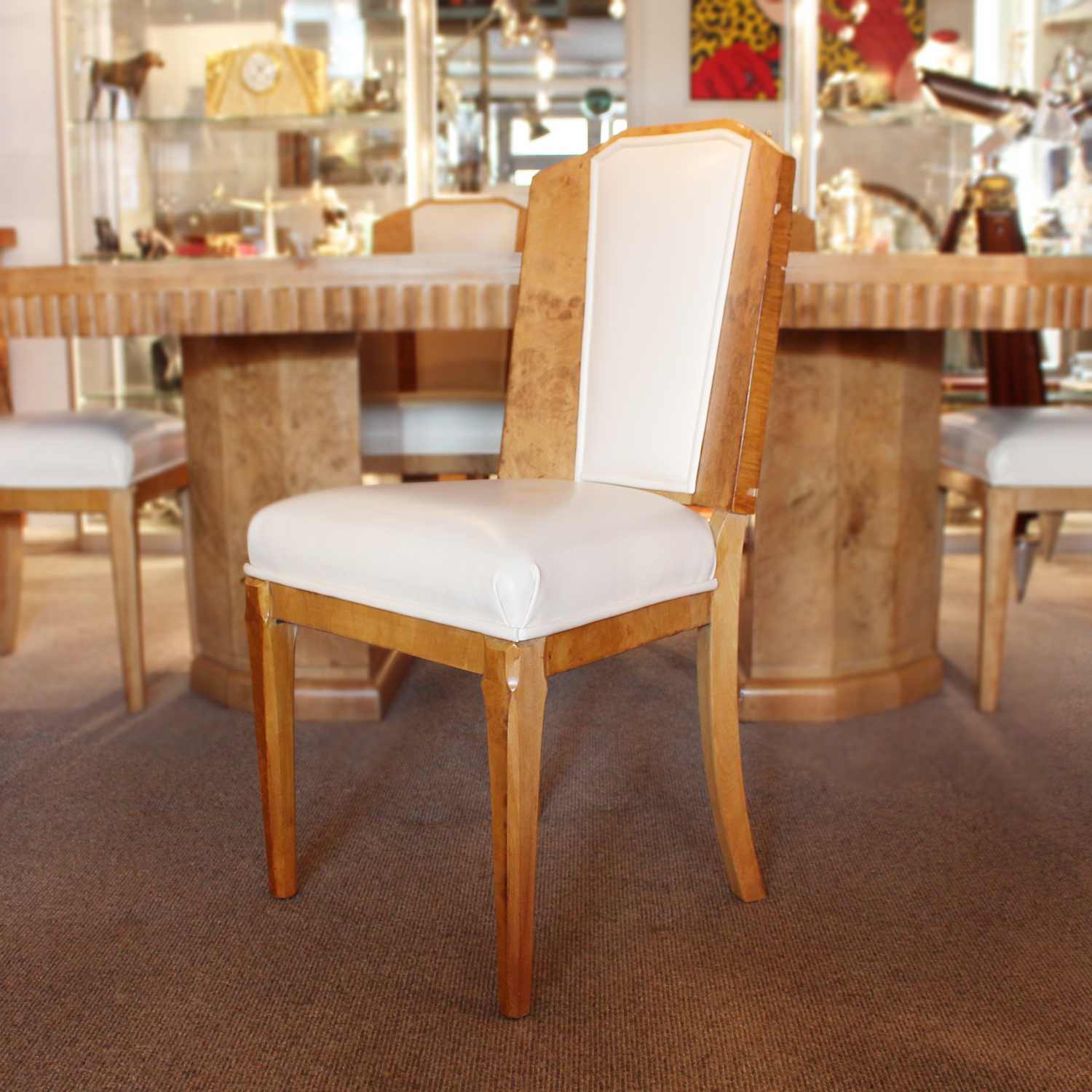 Art Deco six seat dining suite in walnut circa 1930 at Jeroen Markies