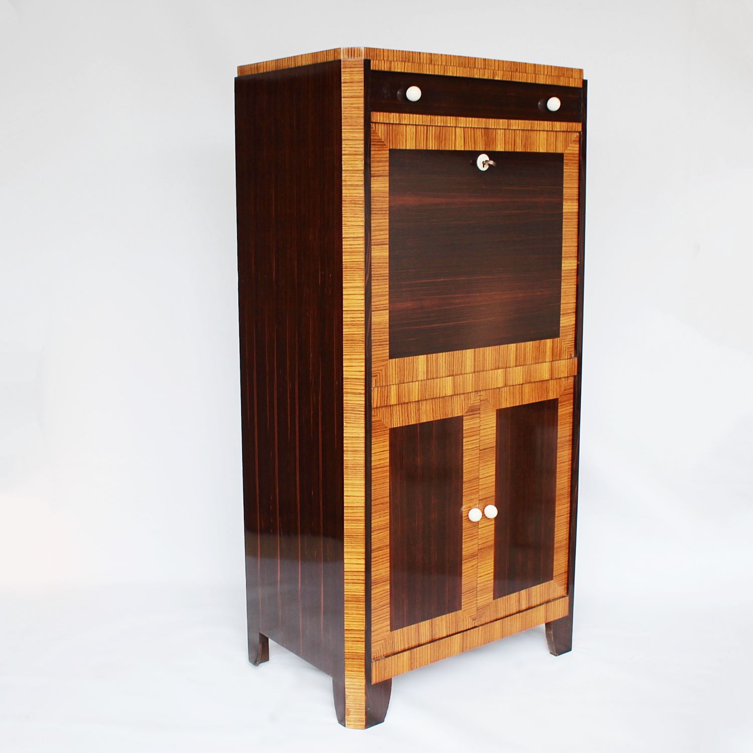 Art Deco writing cabinet in macassar ebony at Jeroen Markies