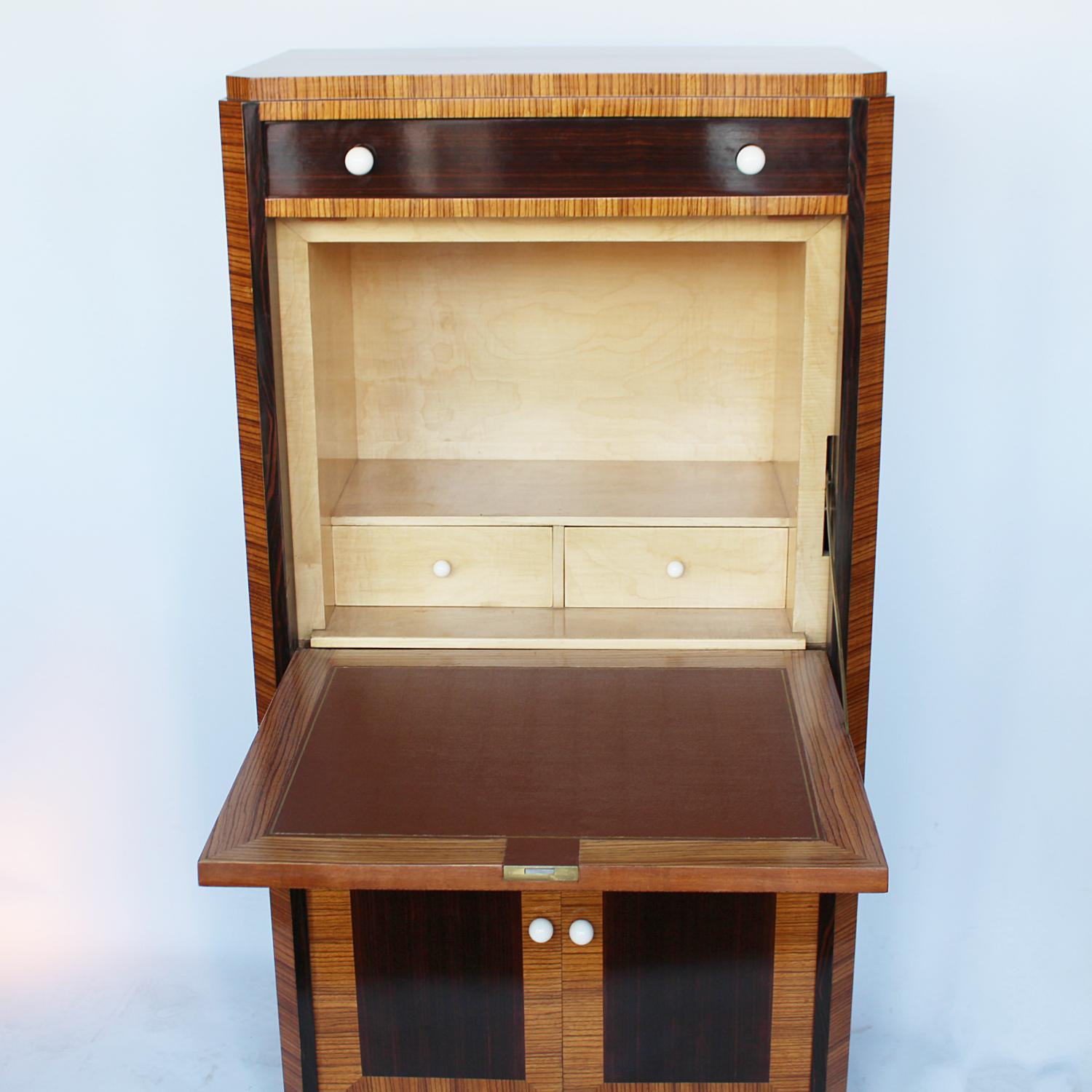 Art Deco writing cabinet in macassar ebony at Jeroen Markies
