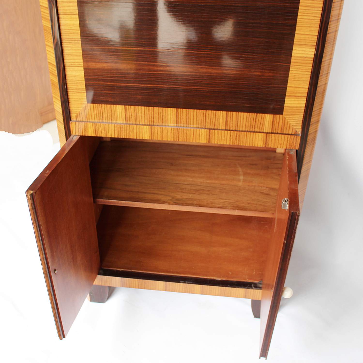 Art Deco writing cabinet in macassar ebony at Jeroen Markies