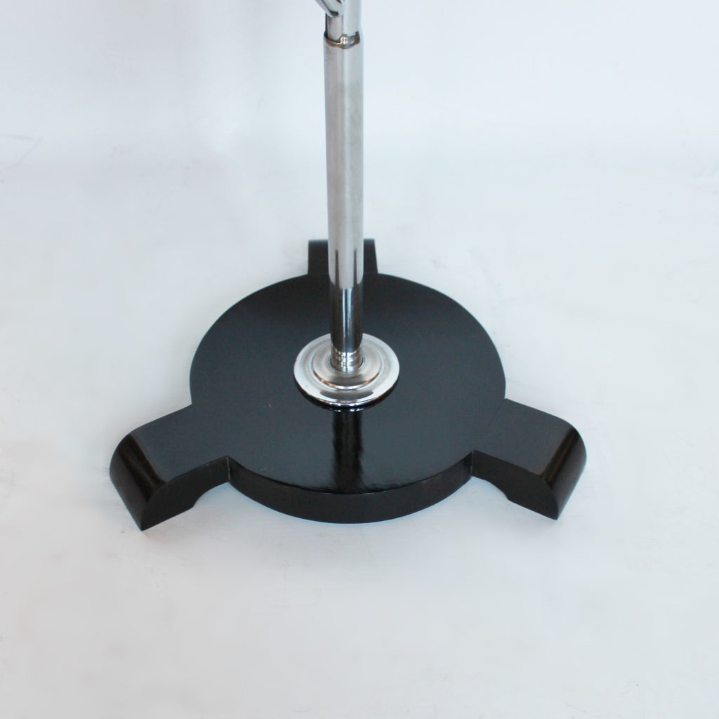 Art Deco extendable side table in ebonised wood and chromed metal at Jeroen Markies