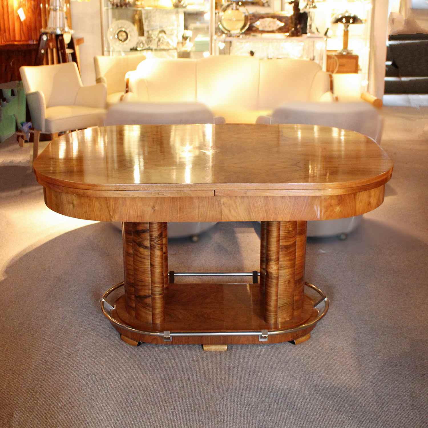 Louis Sognot Art Deco extending table at Jeroen Markies