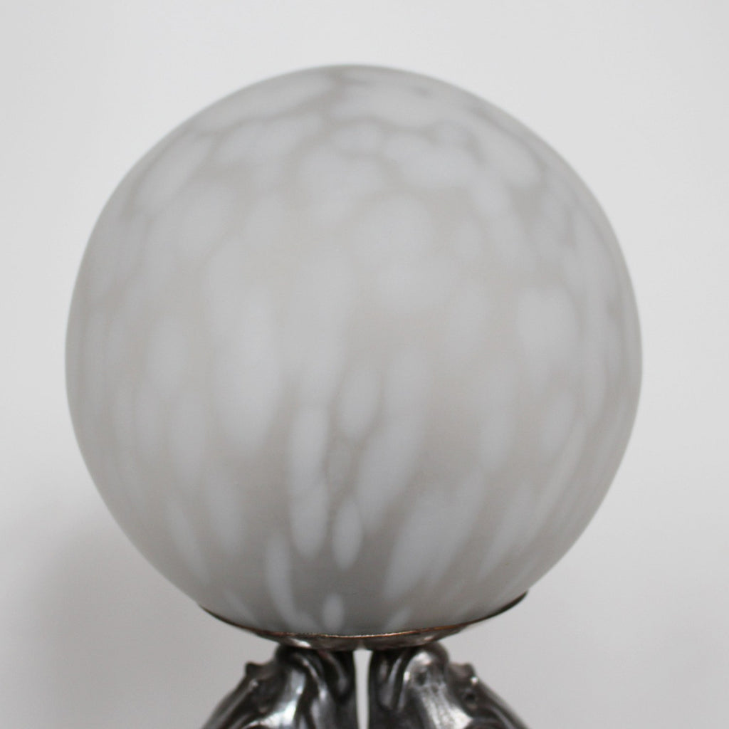 French Art Deco table lamp with two fish at Jeroen Markies Art Deco